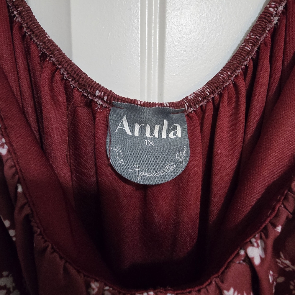 Arula Burgundy Floral Romper - Picture 3 of 3